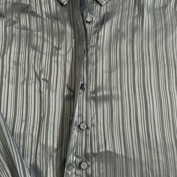 Metallic blue button down by On Twelfth - Picture 4 of 7